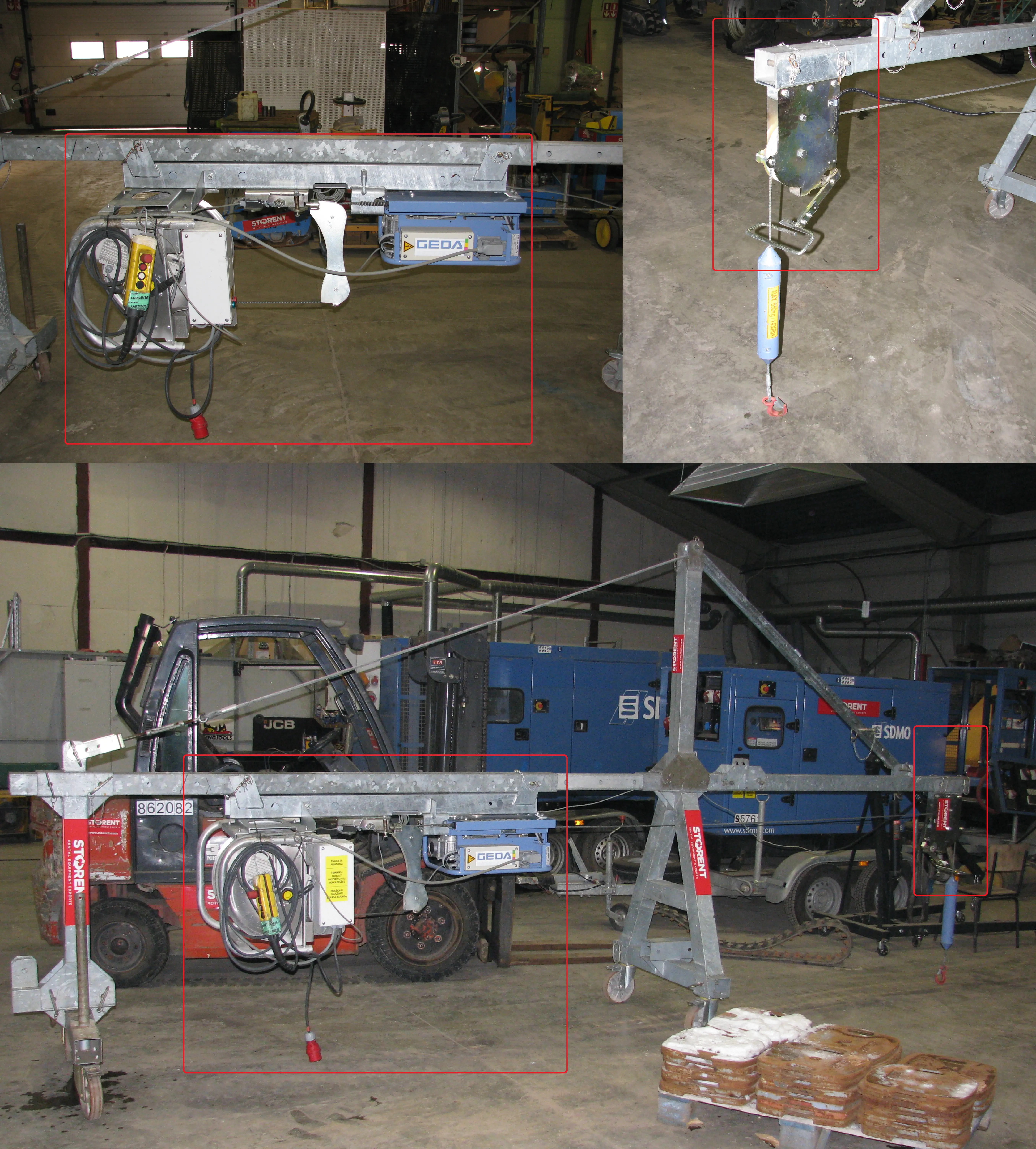 Suspended working platforms