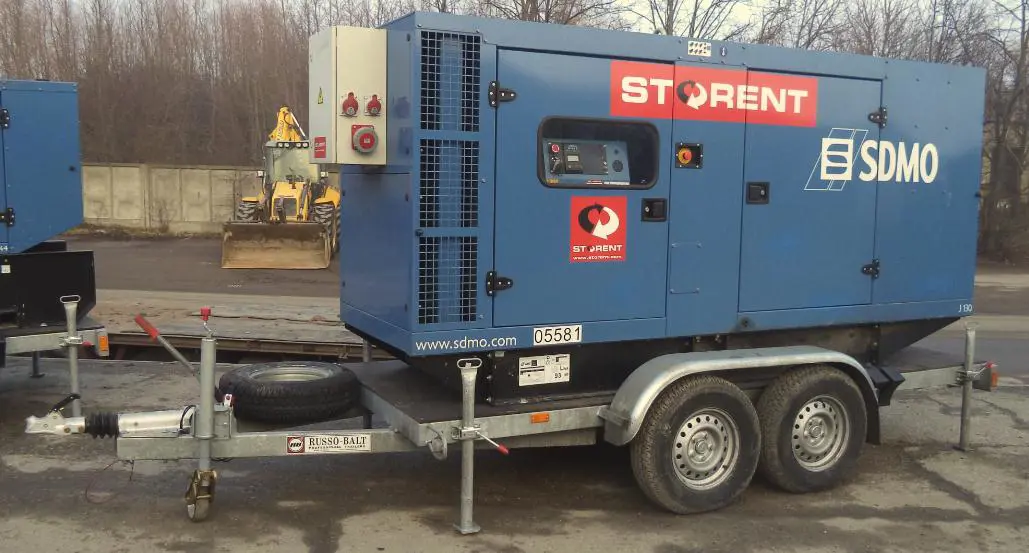 Generaator 100kW, diisel, poolhaagis