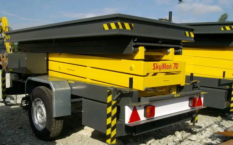 Scissor trailer (230V), 9m