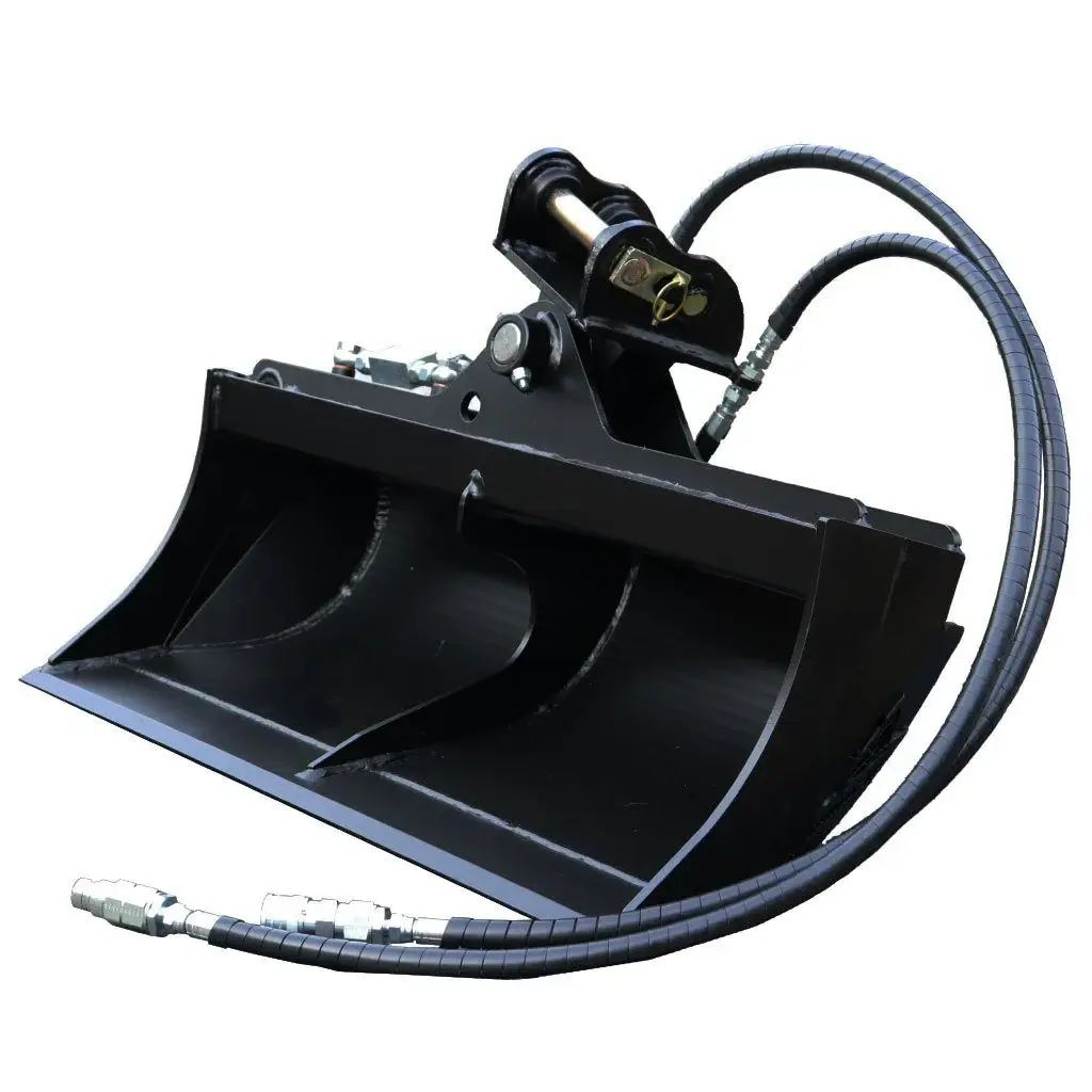 Grading buckets for backhoe loaders