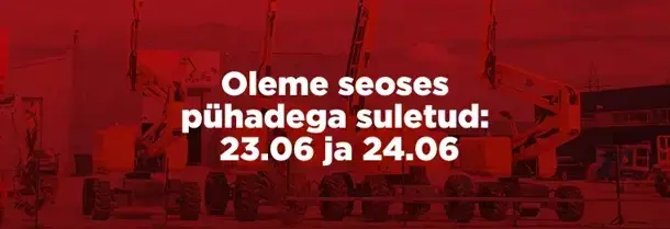 Oleme pühadega seoses suletud:  23.06 ja 24.06 