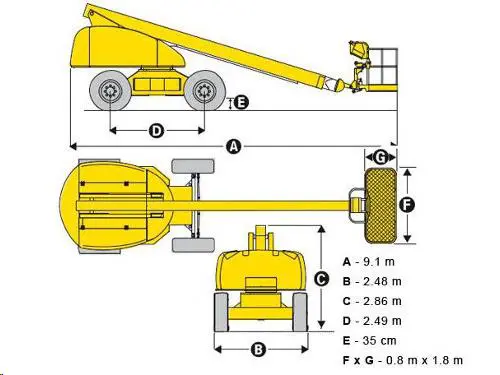 Telescopic boom (diesel, 4WD), 21m