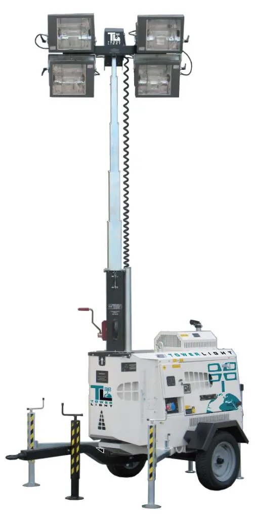 Light tower with a generator, 9m