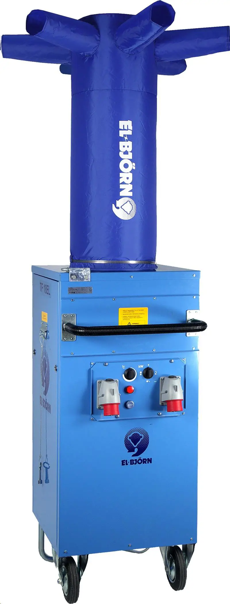 Elektrinis ventiliatorinis šildytuvas, prijungiamas prie ortakio, 18 kW, 400 V, 32 A