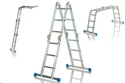 Daugiafunkcinės aliuminės kopėčios, 4x4 pakopos, 150kg