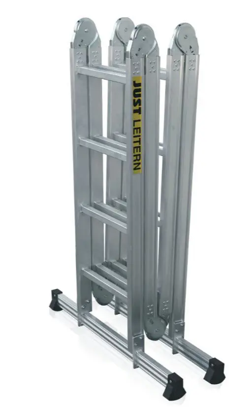 Aliuminės kopėčios, 4 dalių, daugiafunkciniafuncinės sulankstomos,maks  h-4,76m