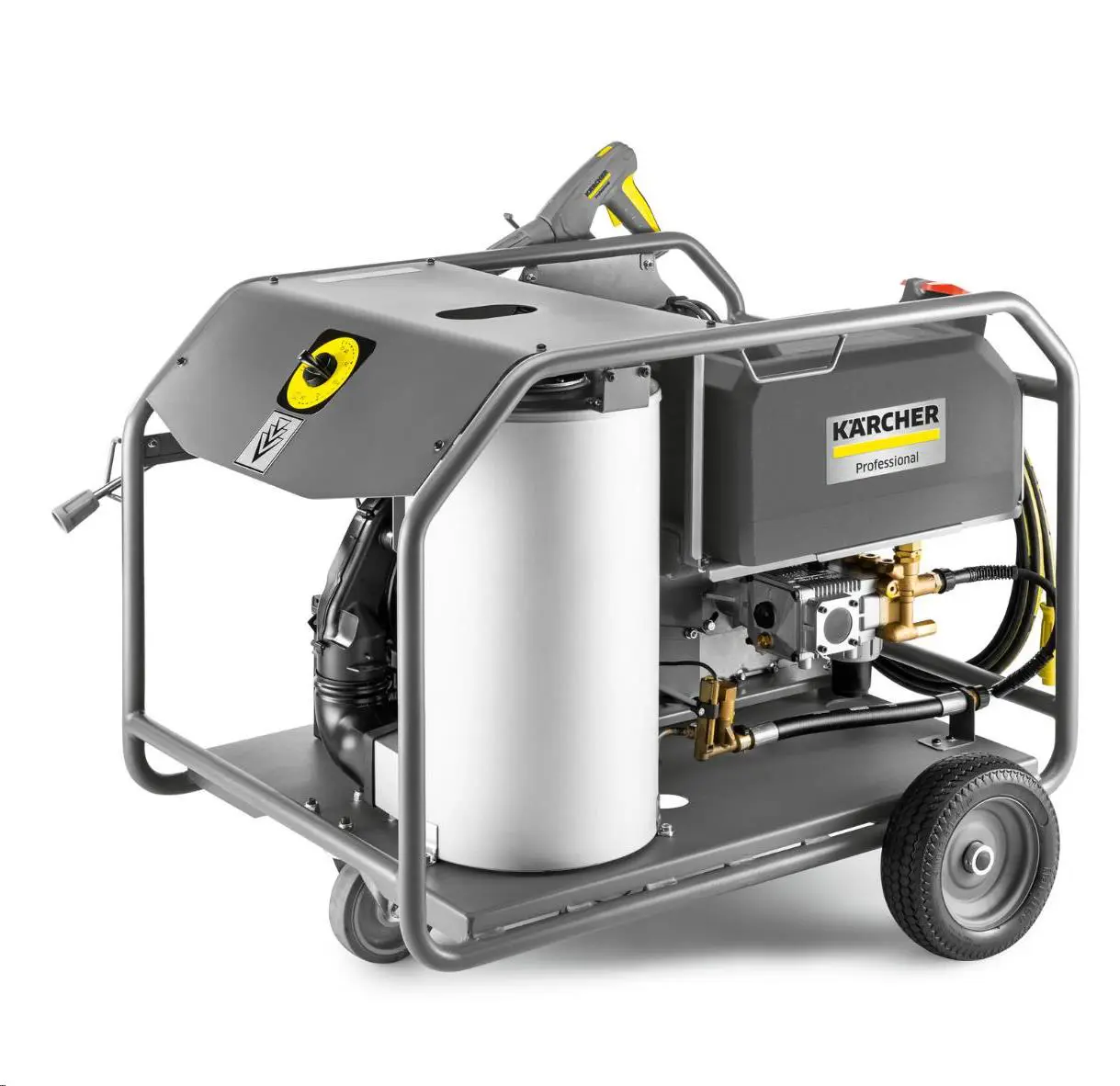 High pressure washer up to 200 Bar, petrol, with water heating, diesel