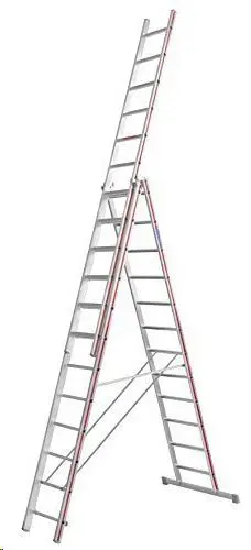 Aluminium ladders, 3 parts, h-10,35m