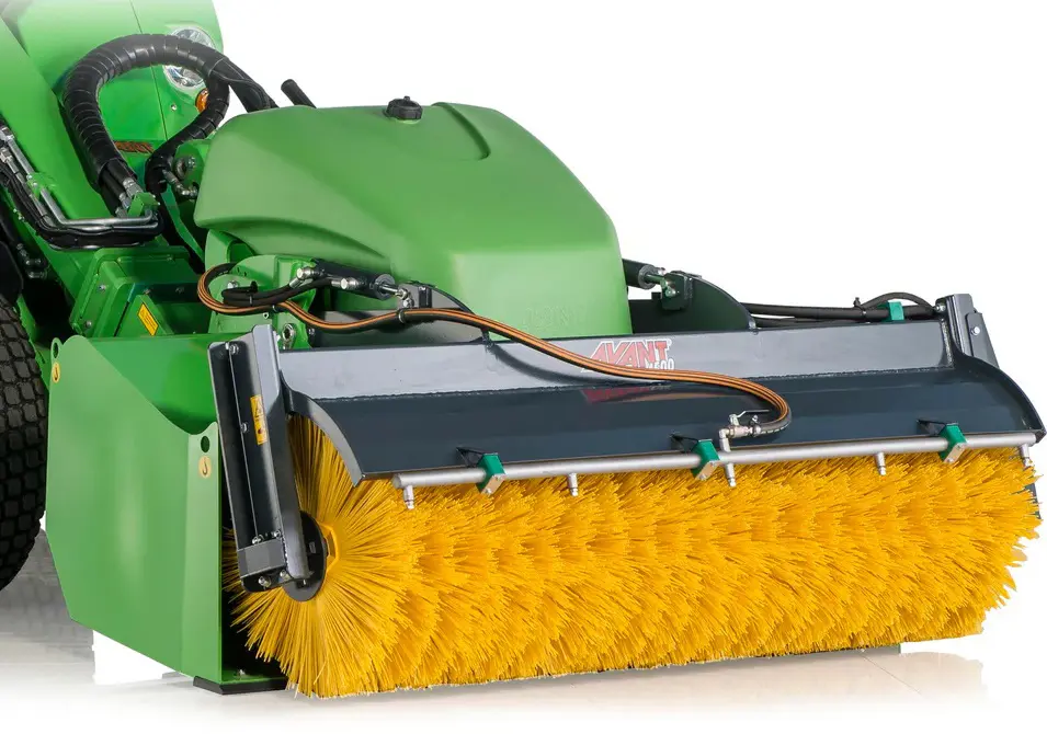 Sweeper with collection box for wheel loader