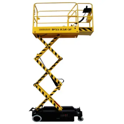 Electric scissor lift (battery, 2 WD), 6m