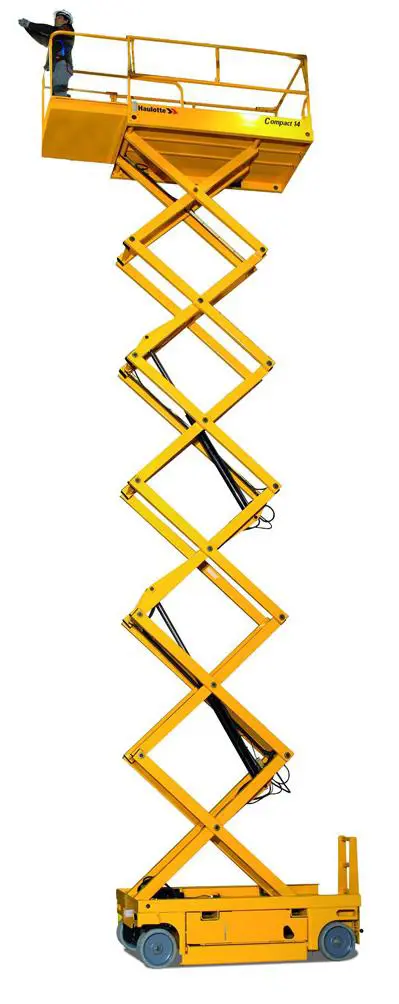 Electric scissor lift (battery, 2 WD), 14m