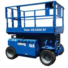 Rough-terrain scissor lift (diesel, 4 WD), 12m