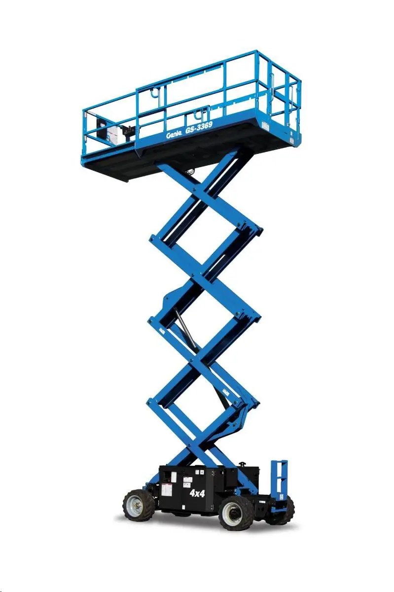 Rough-terrain scissor lift (diesel, 4 WD), 12m