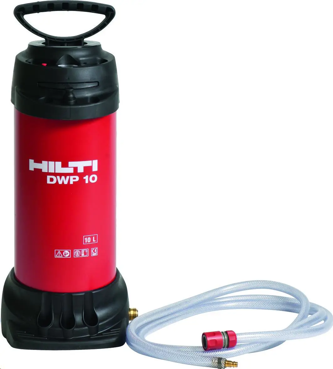 Water tank with pump for diamond drill