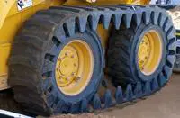 Additional tracks for wheeled skidsteers