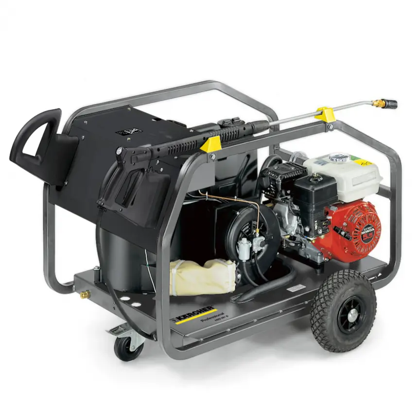 High-pressure washer, hot water, <200bar, petrol