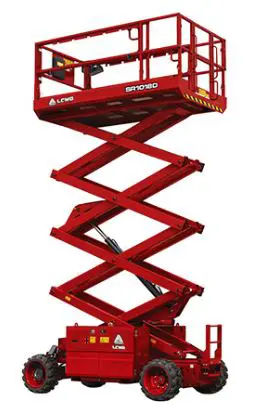 Rough-terrain scissor lift (diesel, 4 WD), 12m