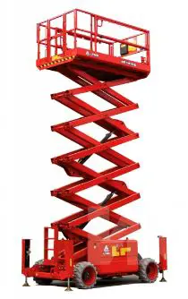 Electric rough terrain scissor lift (battery, 4 WD), 16m