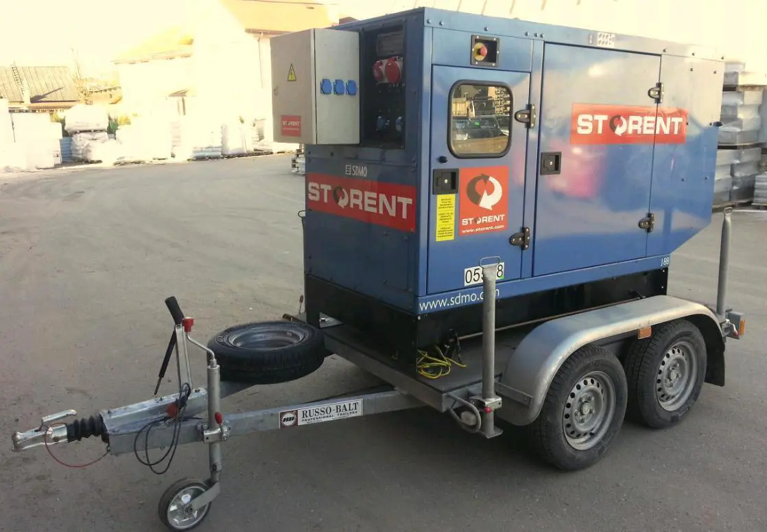 Dīzeļģenerators, puspiekabe, 48 kW