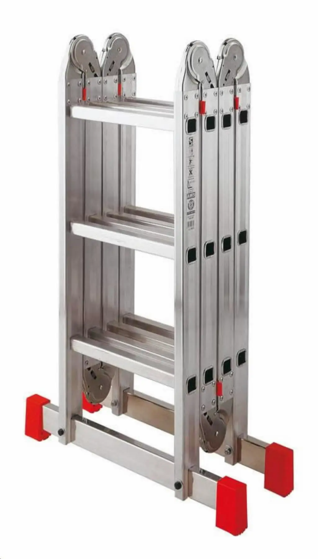 Aluminum ladders, 4 parts  h-4.5m