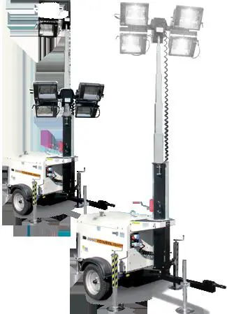 Light tower with a generator, 9m