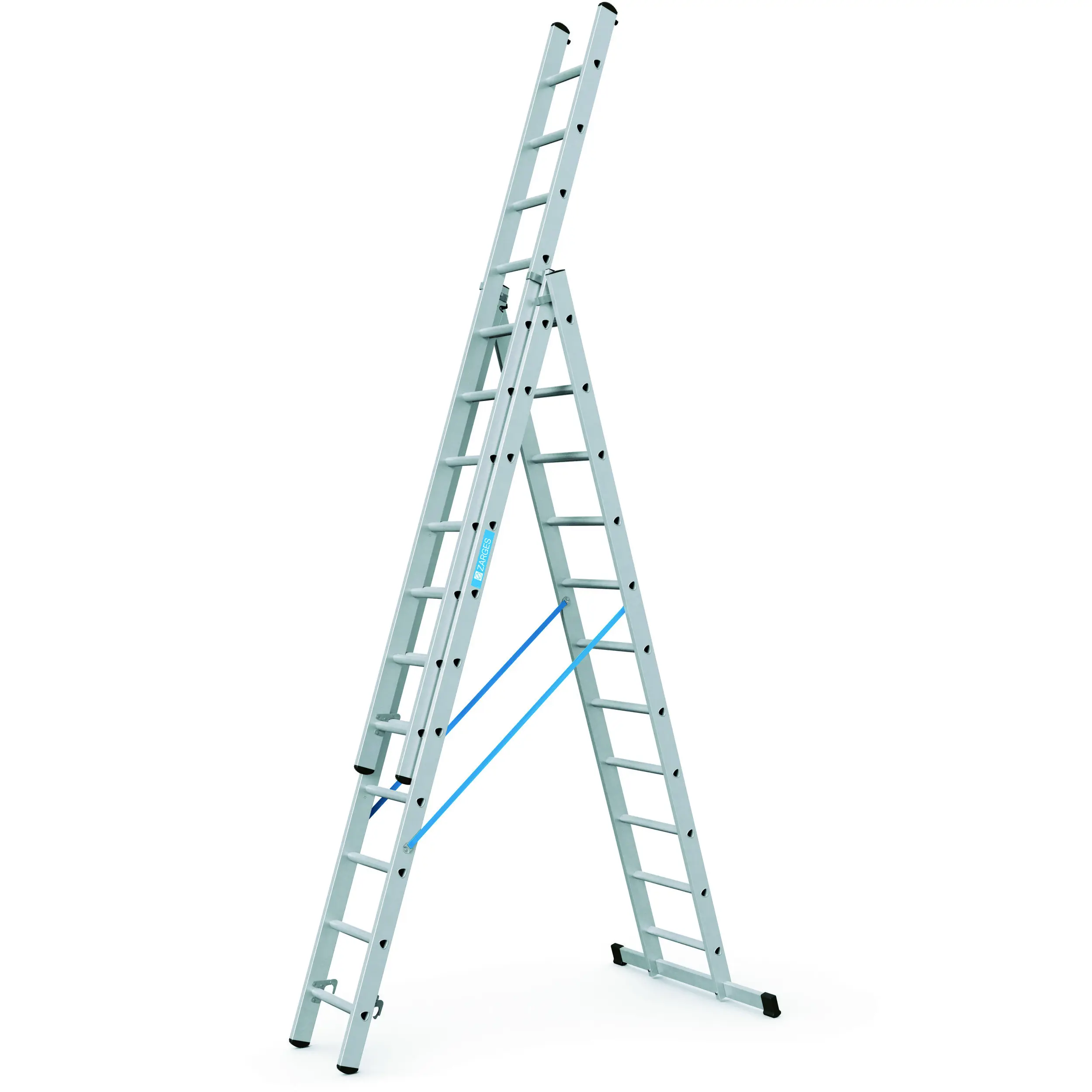 Aluminum combined ladder 3 parts, usable in form A, max. h-7.2m